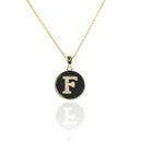 Coin Pendant with Diamond Initial