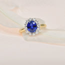 Royal Blue Sapphire with Diamond Halo