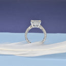 Princess Cut Ring with Pave Diamonds on Shoulder
