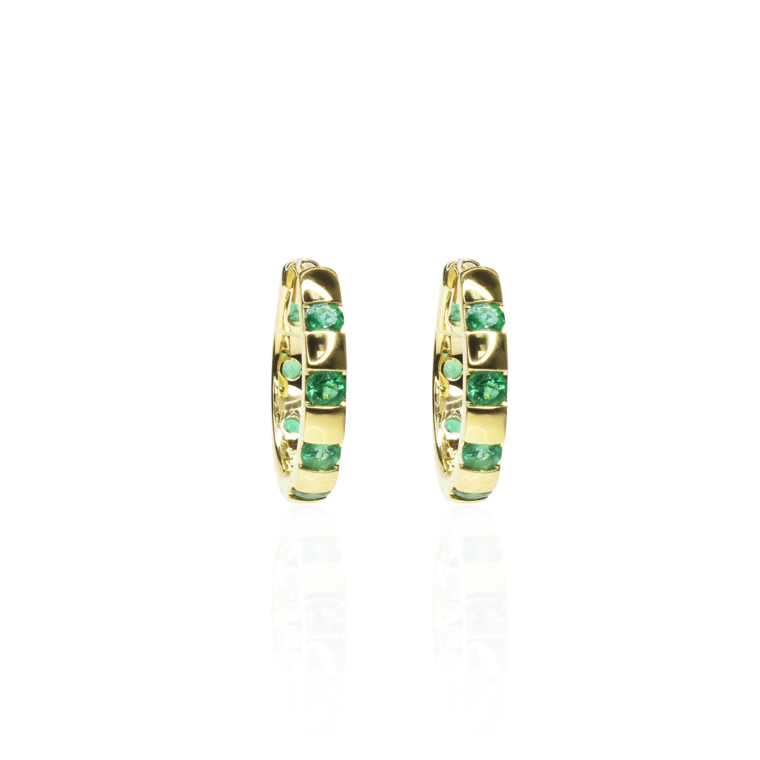 Emerald Hoop Earrings