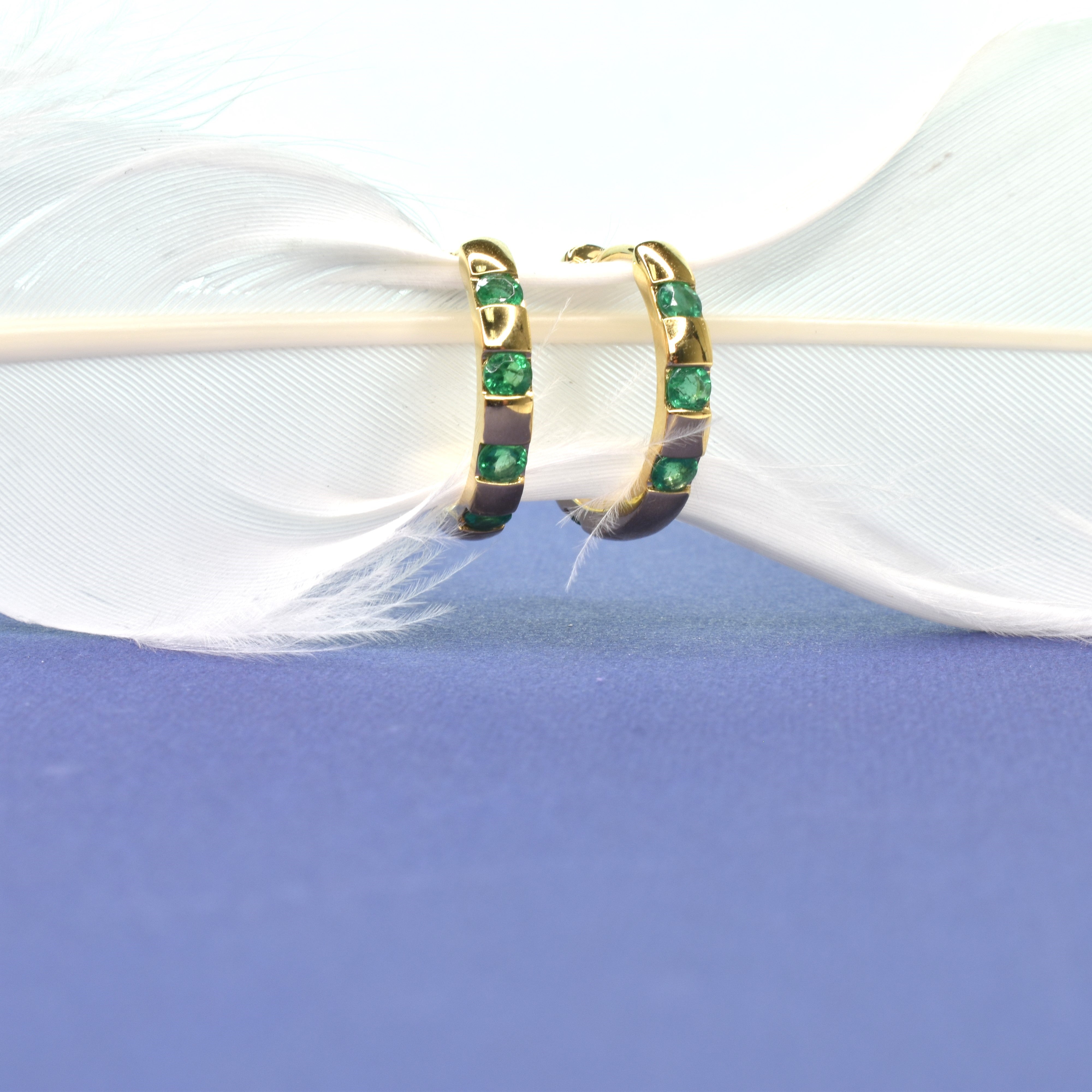 Emerald Hoop Earrings