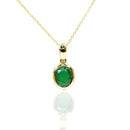 Bezel Set Emerald Pendant with Enamel