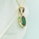 Bezel Set Emerald Pendant with Enamel