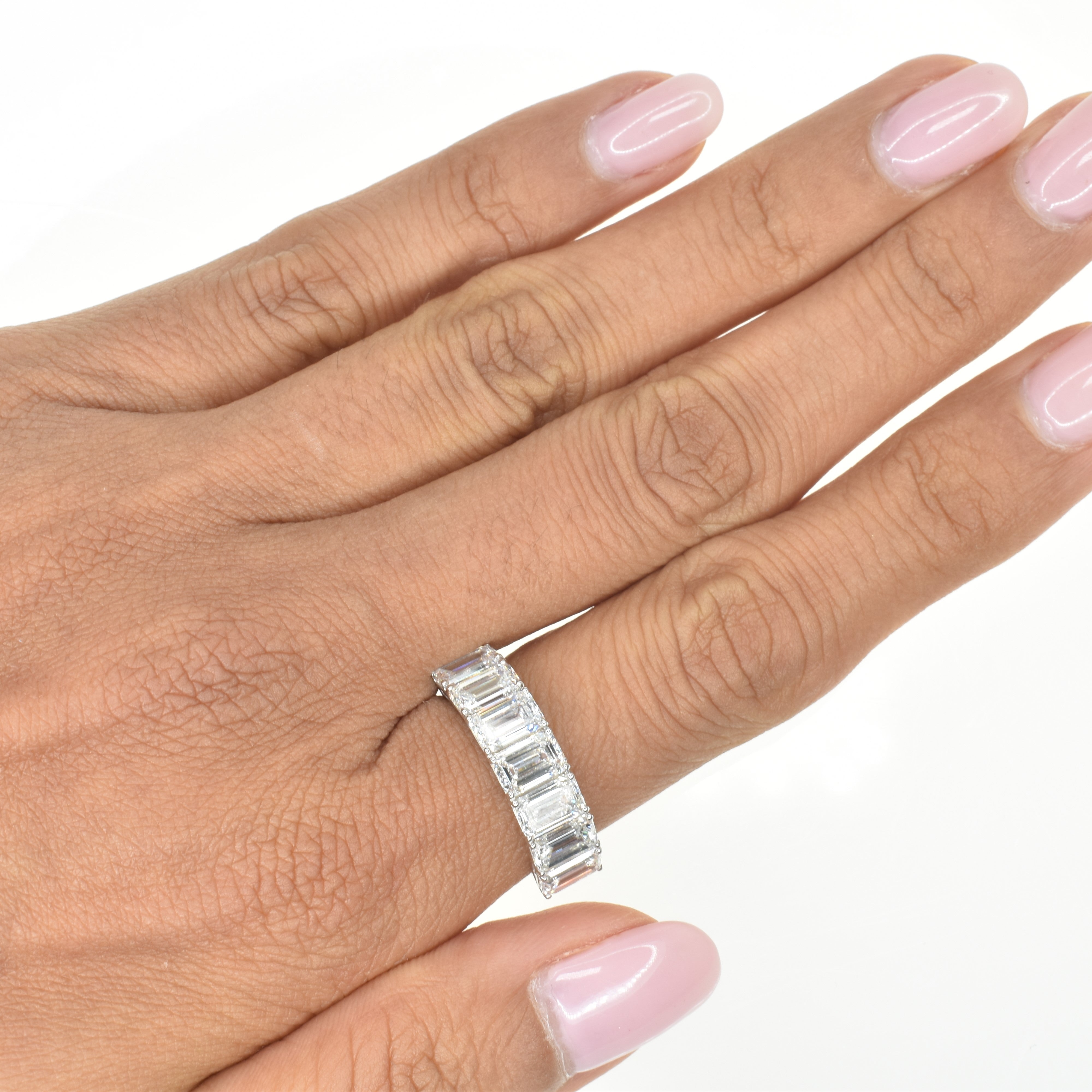 Emerald Cut Half Eternity Band with 0.30ct Lab Grown Diamonds
