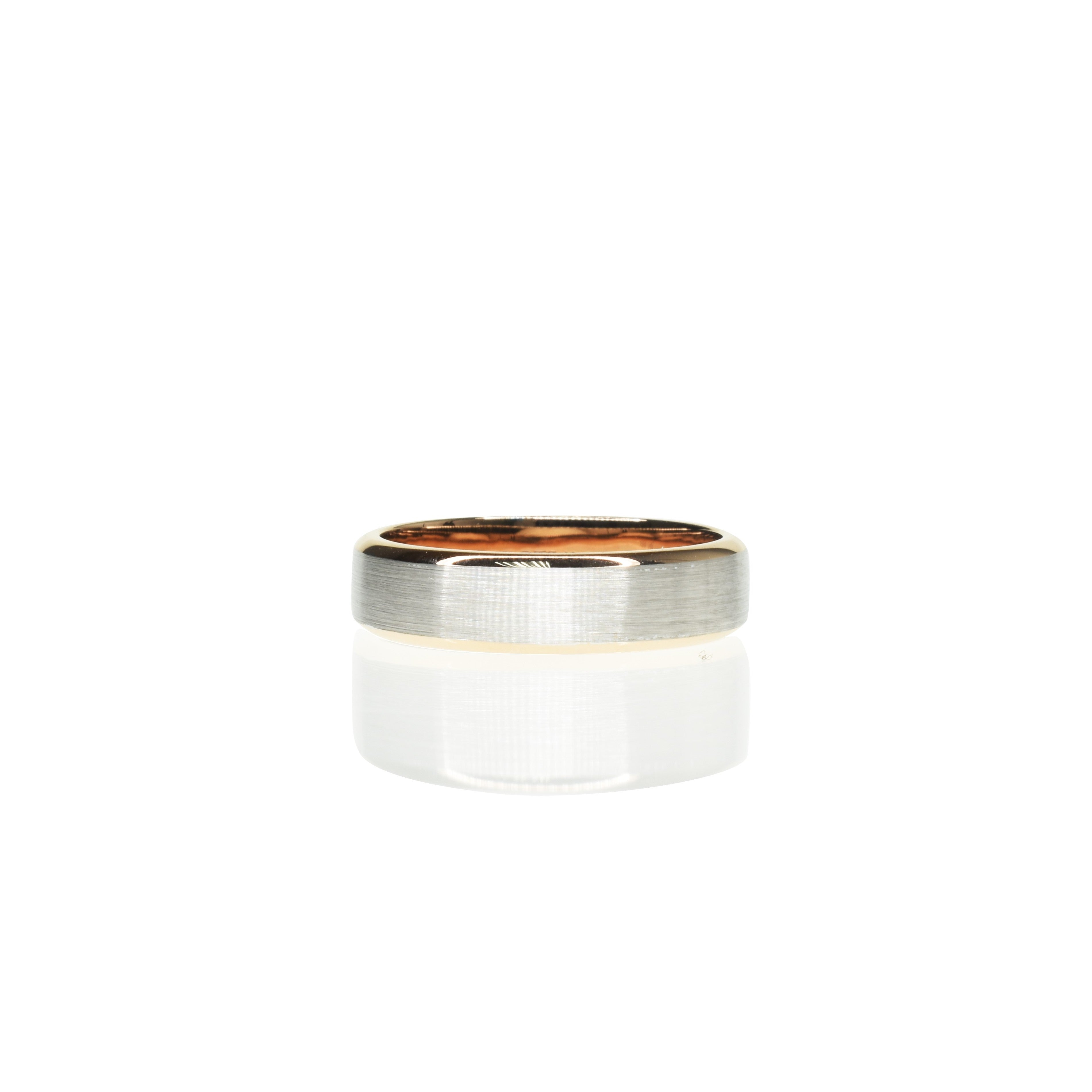 Mens Dual Tone Wedding Ring 5.5mm Wide