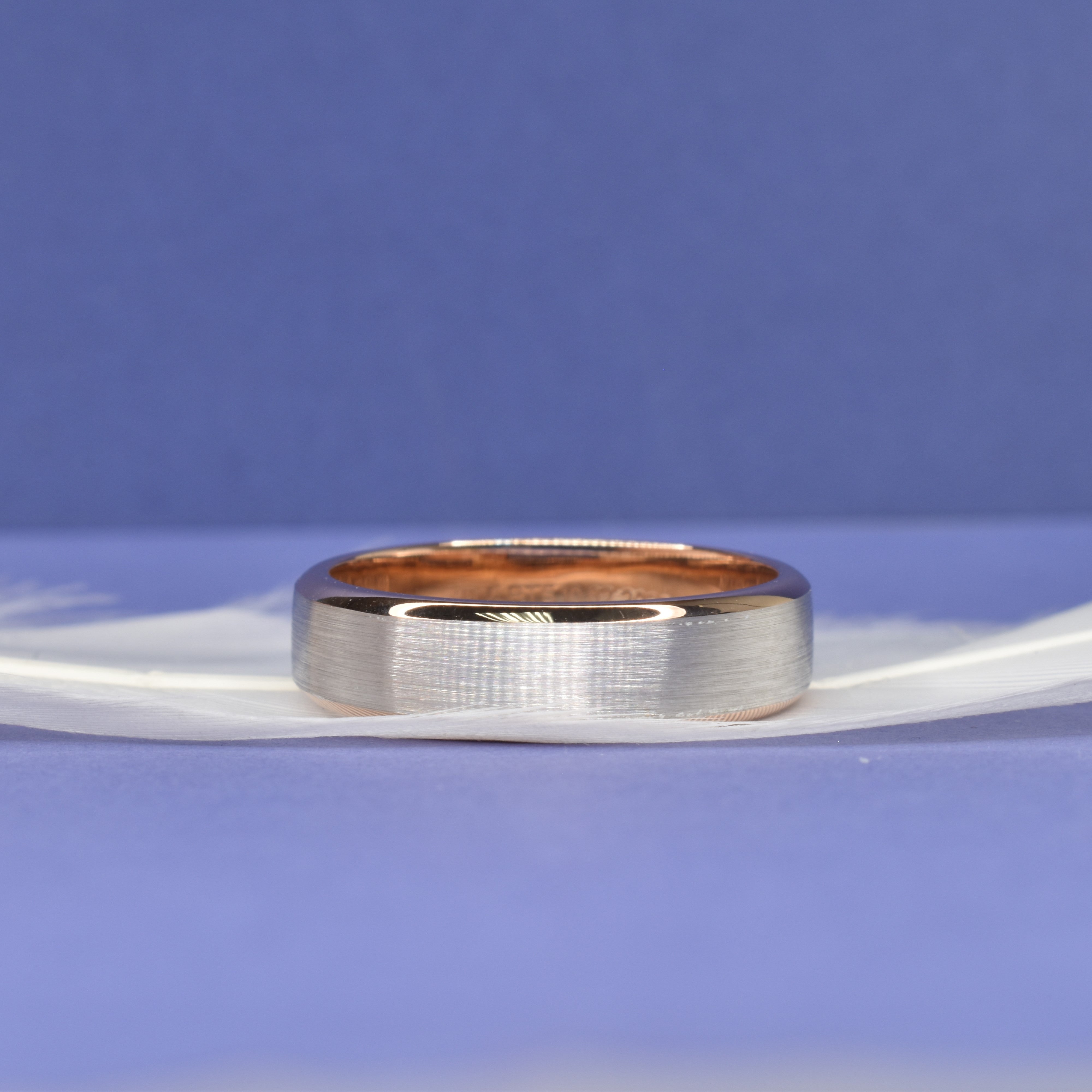 Mens Dual Tone Wedding Ring 5.5mm Wide