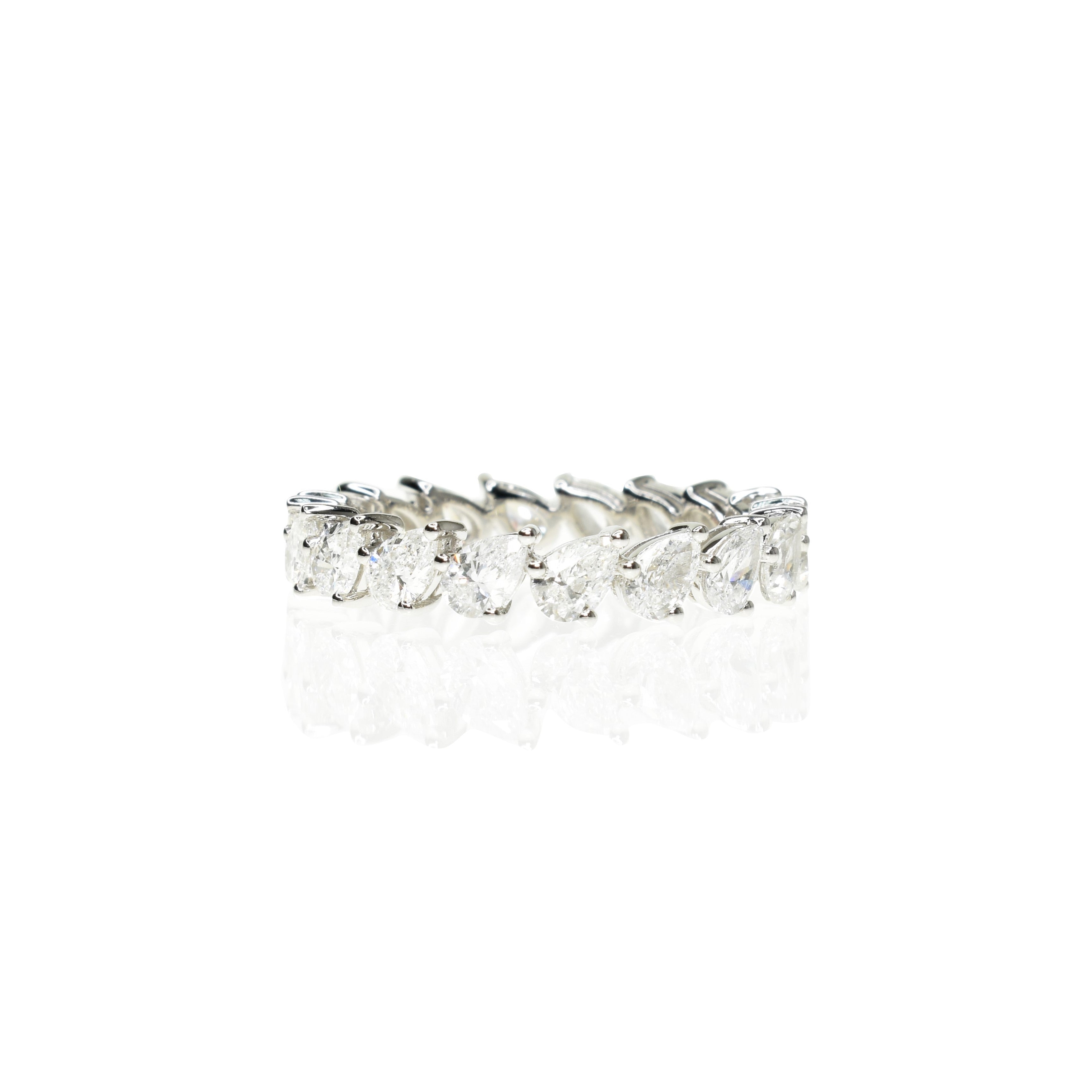 Off Centre Pear Shape Eternity Ring with 0.17ct Lab Grown Diamonds