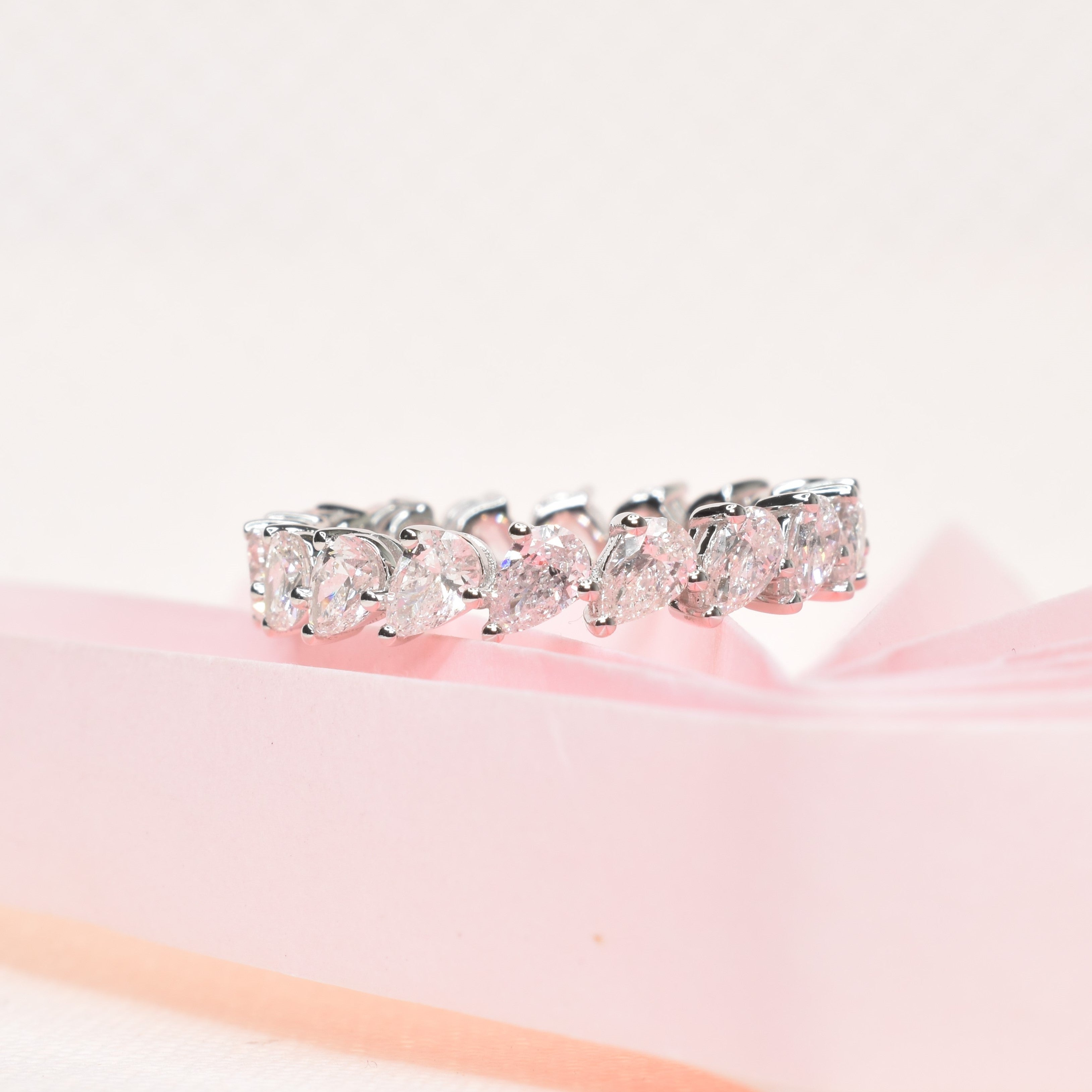 Off Centre Pear Shape Eternity Ring with 0.17ct Lab Grown Diamonds
