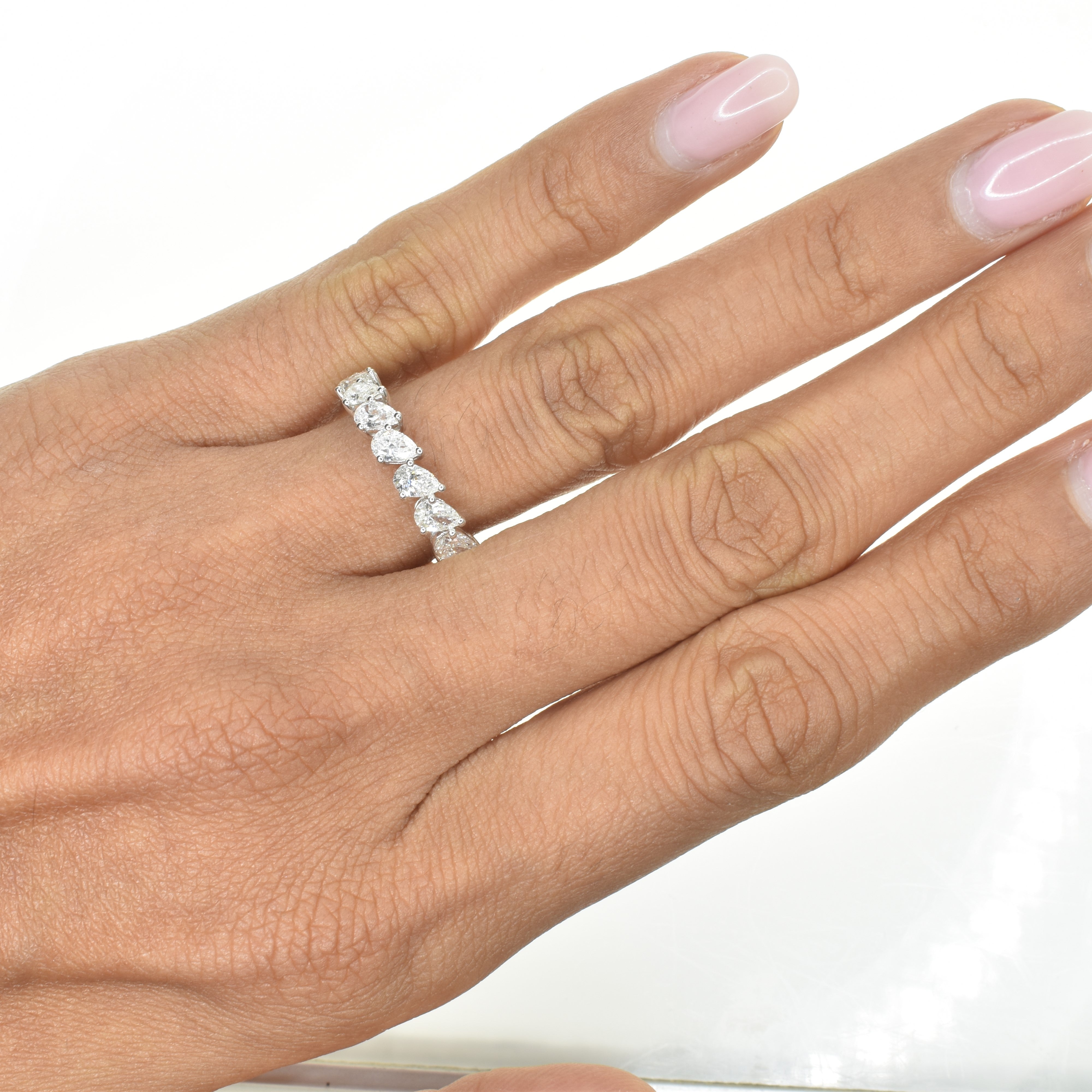 Off Centre Pear Shape Eternity Ring with 0.17ct Lab Grown Diamonds