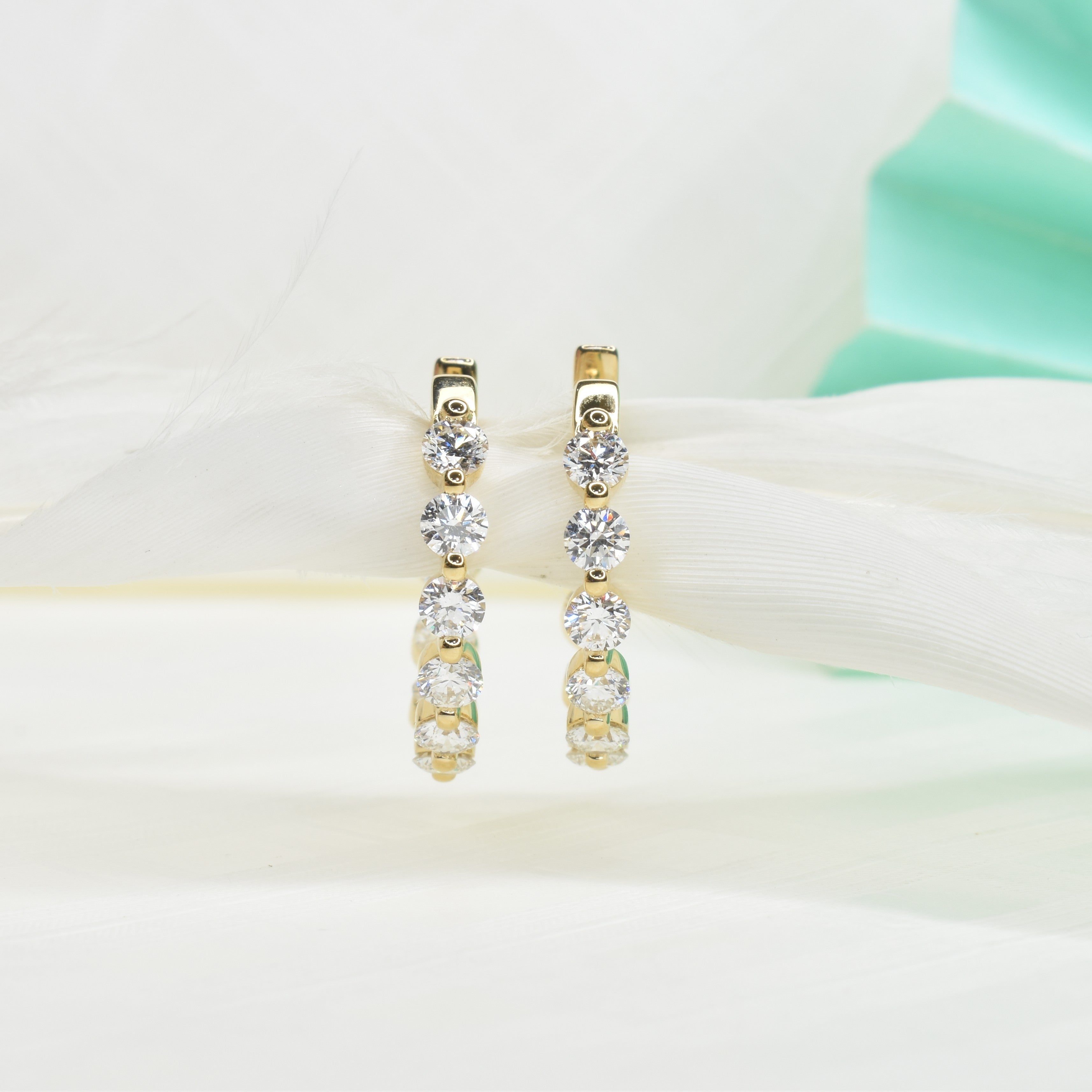 Bestselling Shared Prong Round Hoops with 2.5mm Diamonds