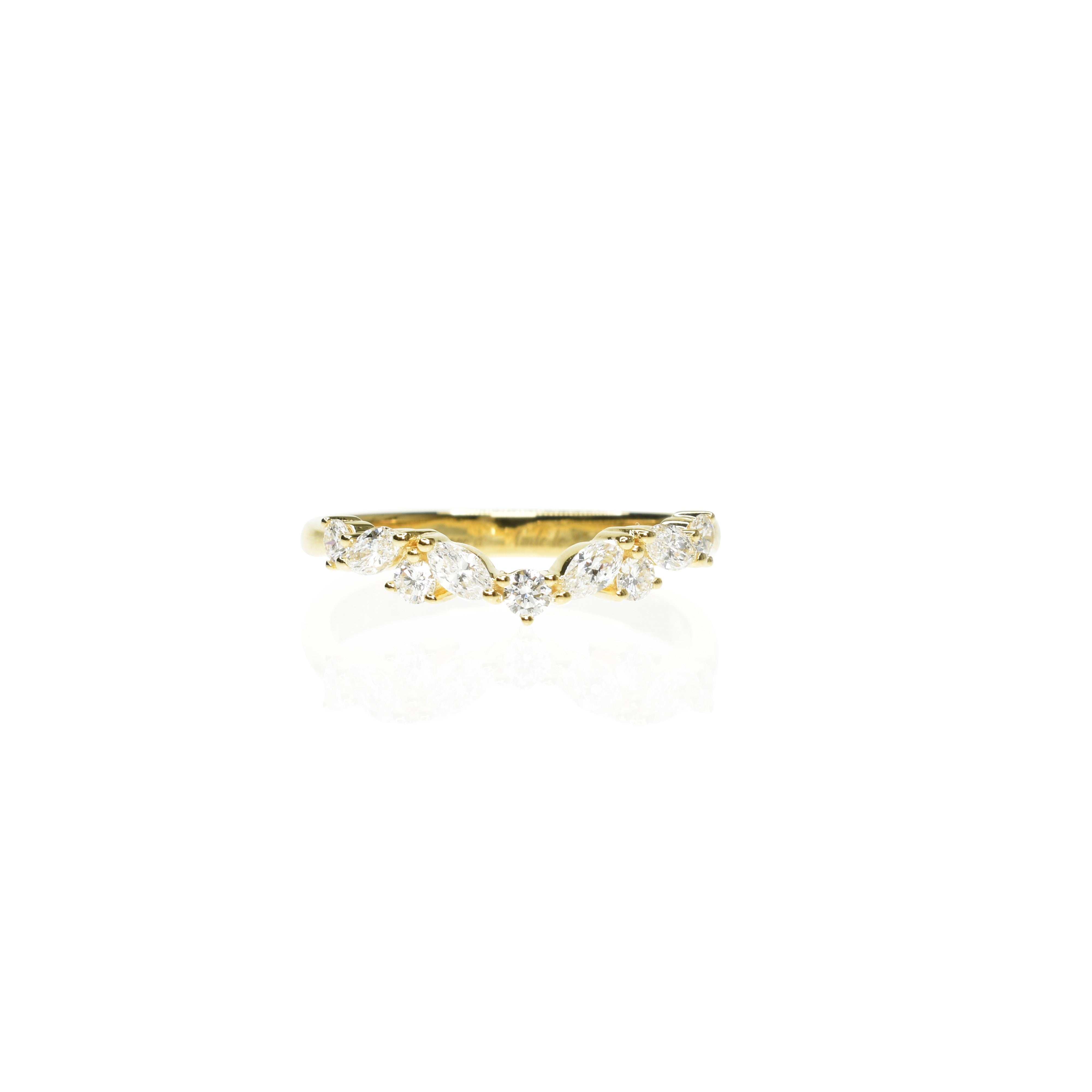 Marquise & Round V Shape Wedding Band