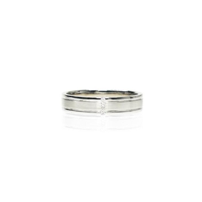 Mens Wedding Band 5mm Wide with Diamonds