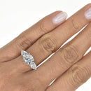 Trilogy Engagement Ring with Pear Side Diamonds