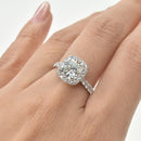 Square Cushion Diamond Ring with Pave Band
