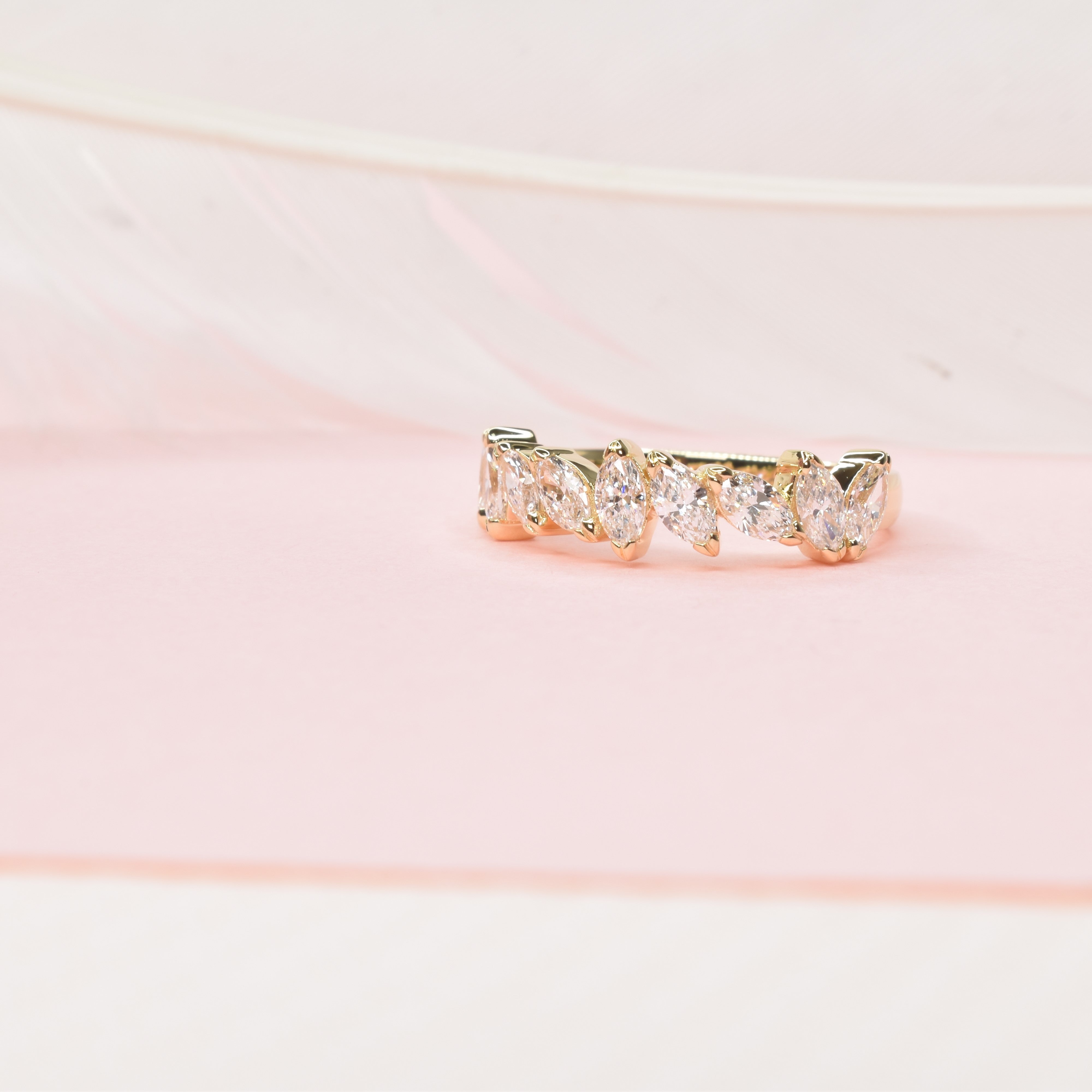 Asymmetric Marquise Diamond Band
