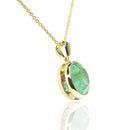 Russian Emerald With Gemstone Studded Bezel