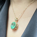 Russian Emerald With Gemstone Studded Bezel
