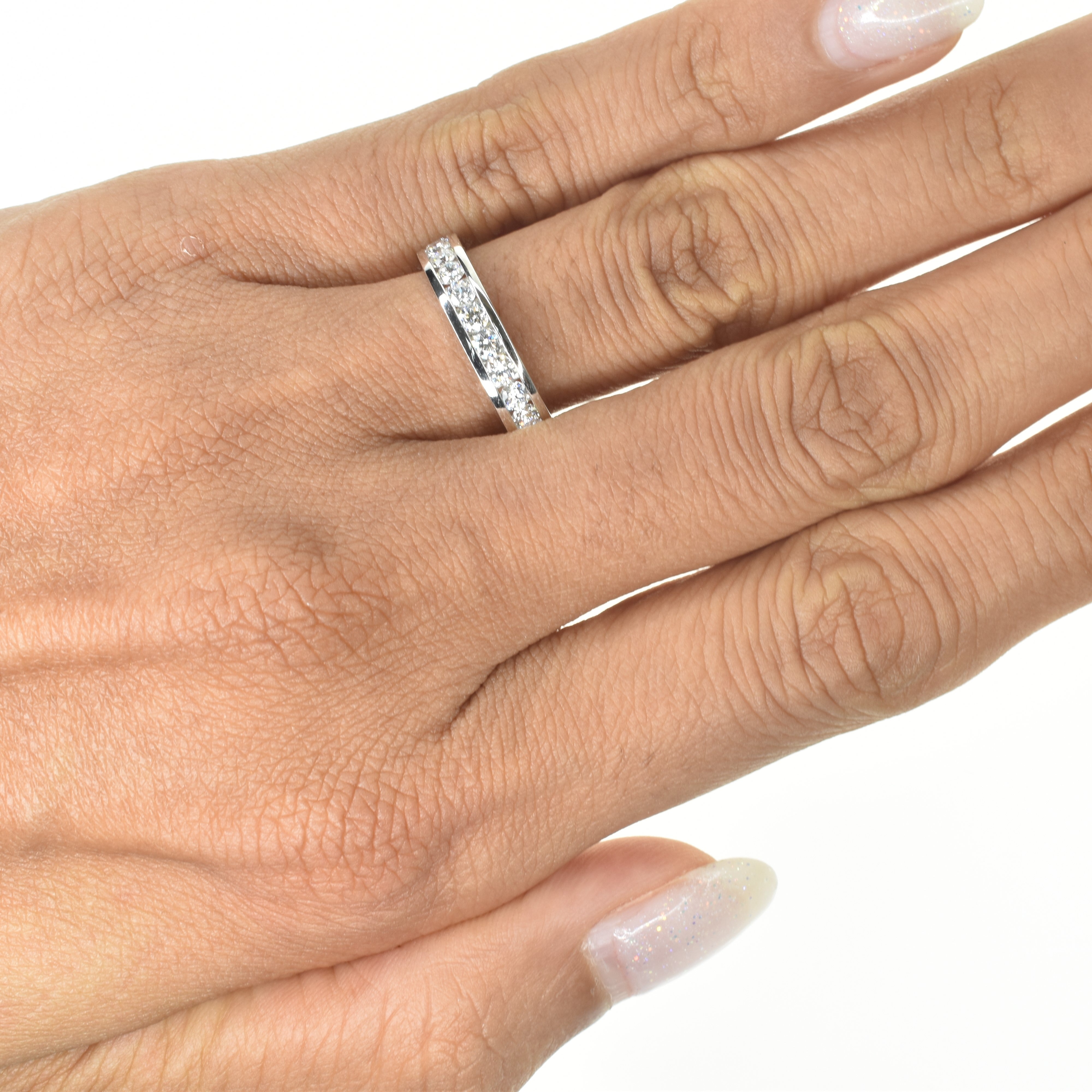 Channel Set Round Diamond Eternity Band