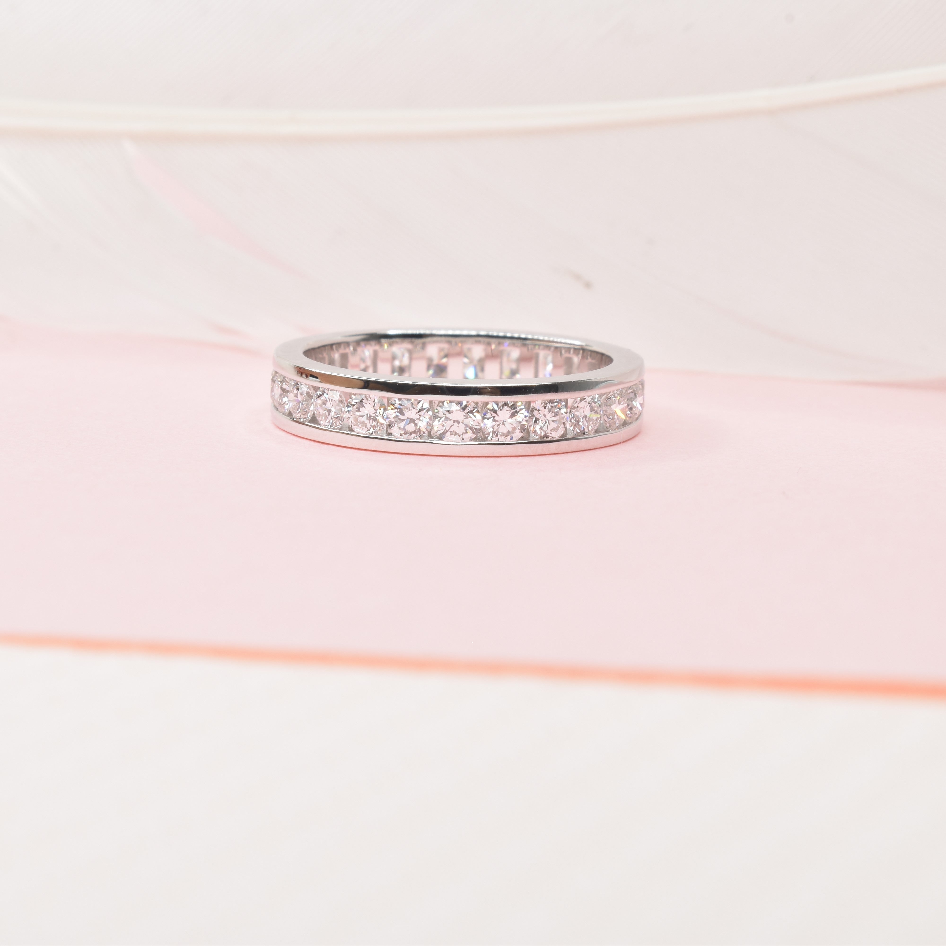 Channel Set Round Diamond Eternity Band
