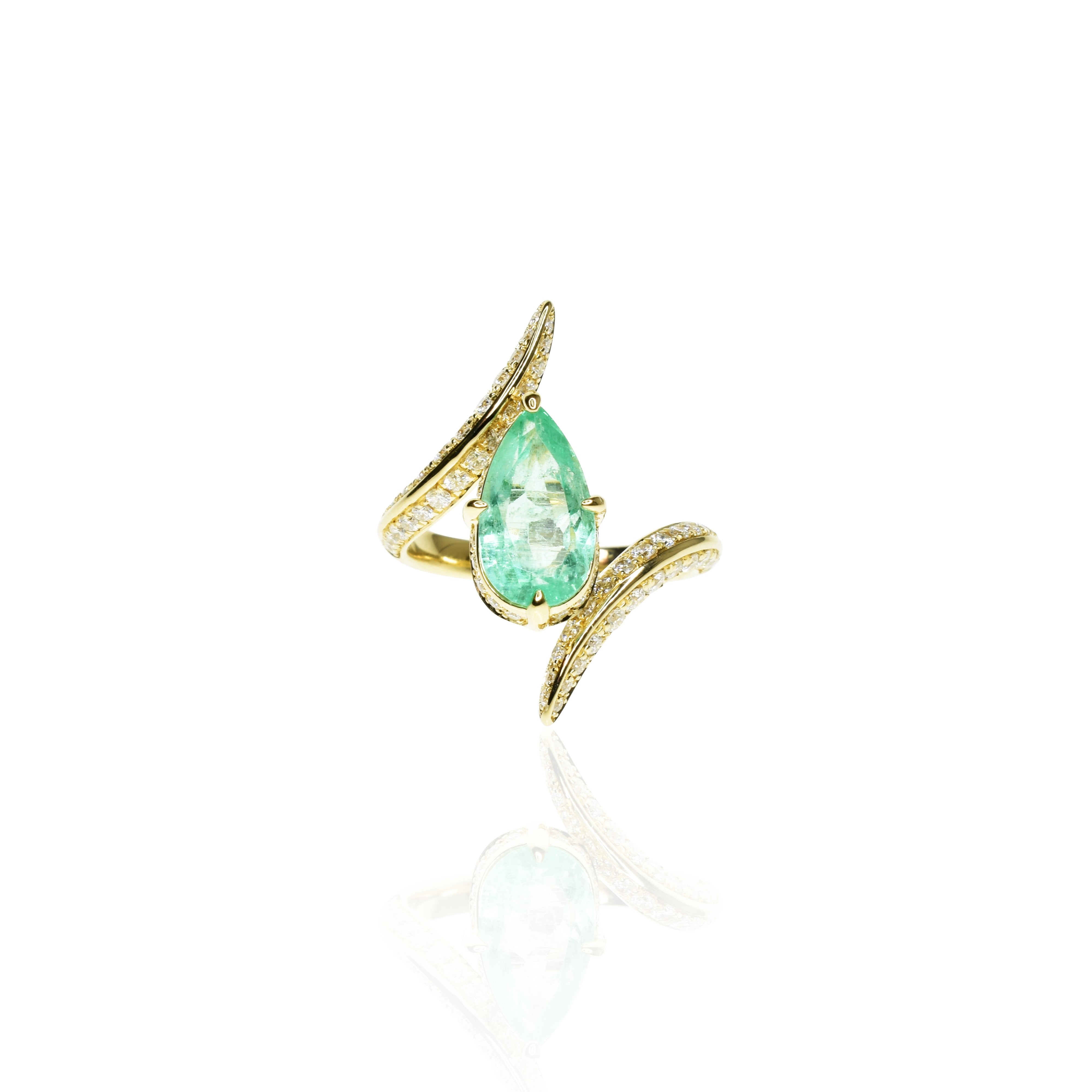 Pear Shaped Emerald Cocktail Ring