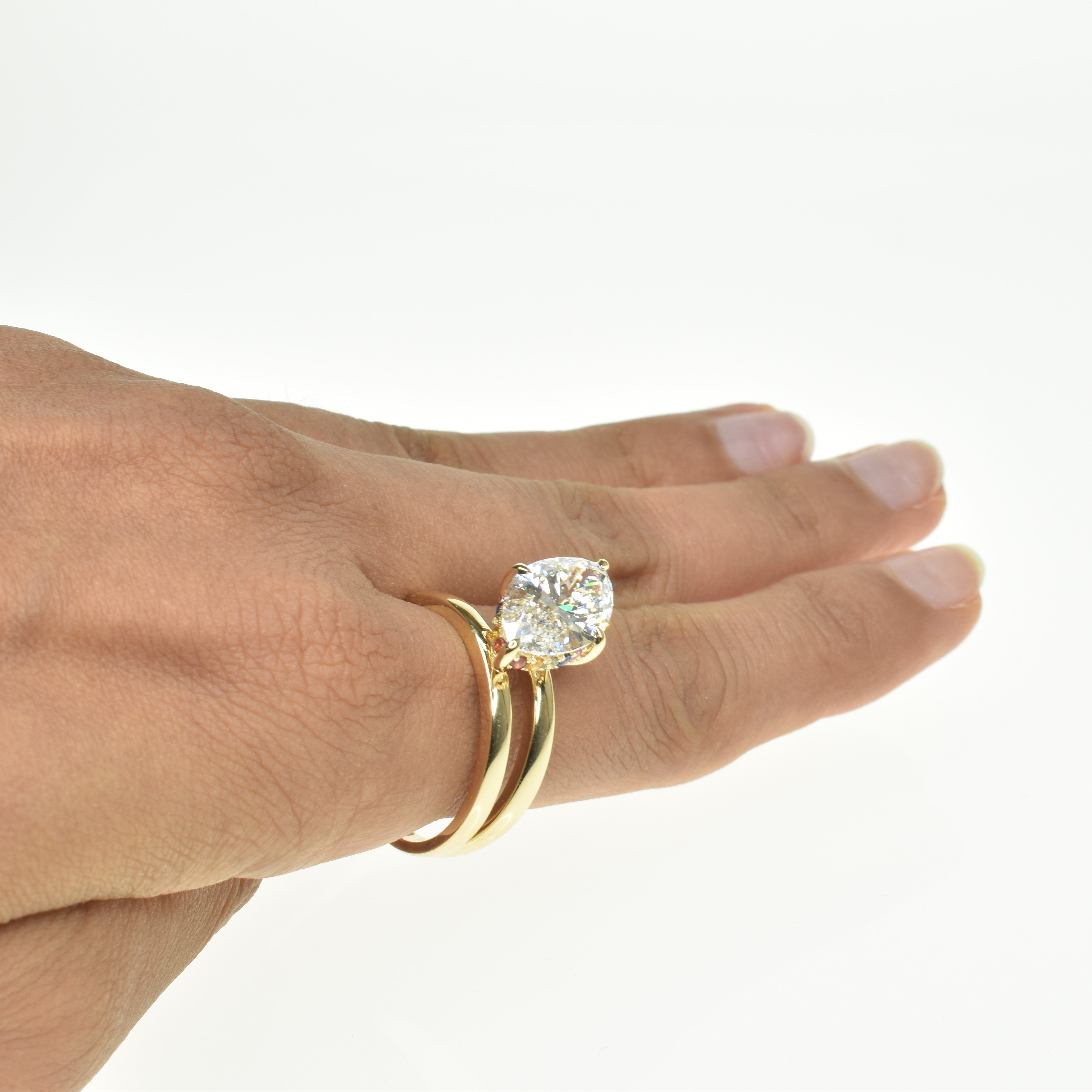 Lab Grown Diamond Ring with 4ct Marquise Diamond on a Coiled Band