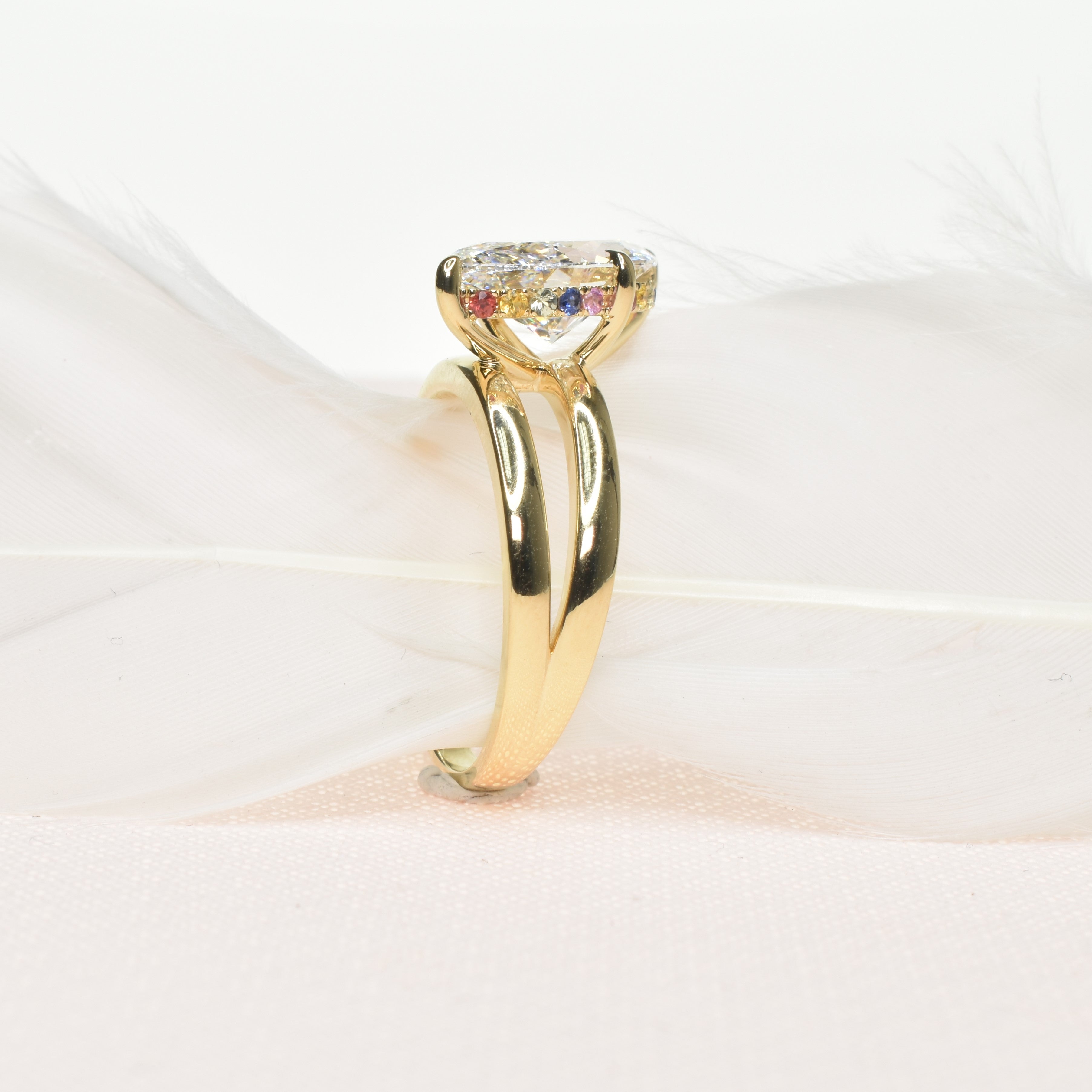 Lab Grown Diamond Ring with 4ct Marquise Diamond on a Coiled Band