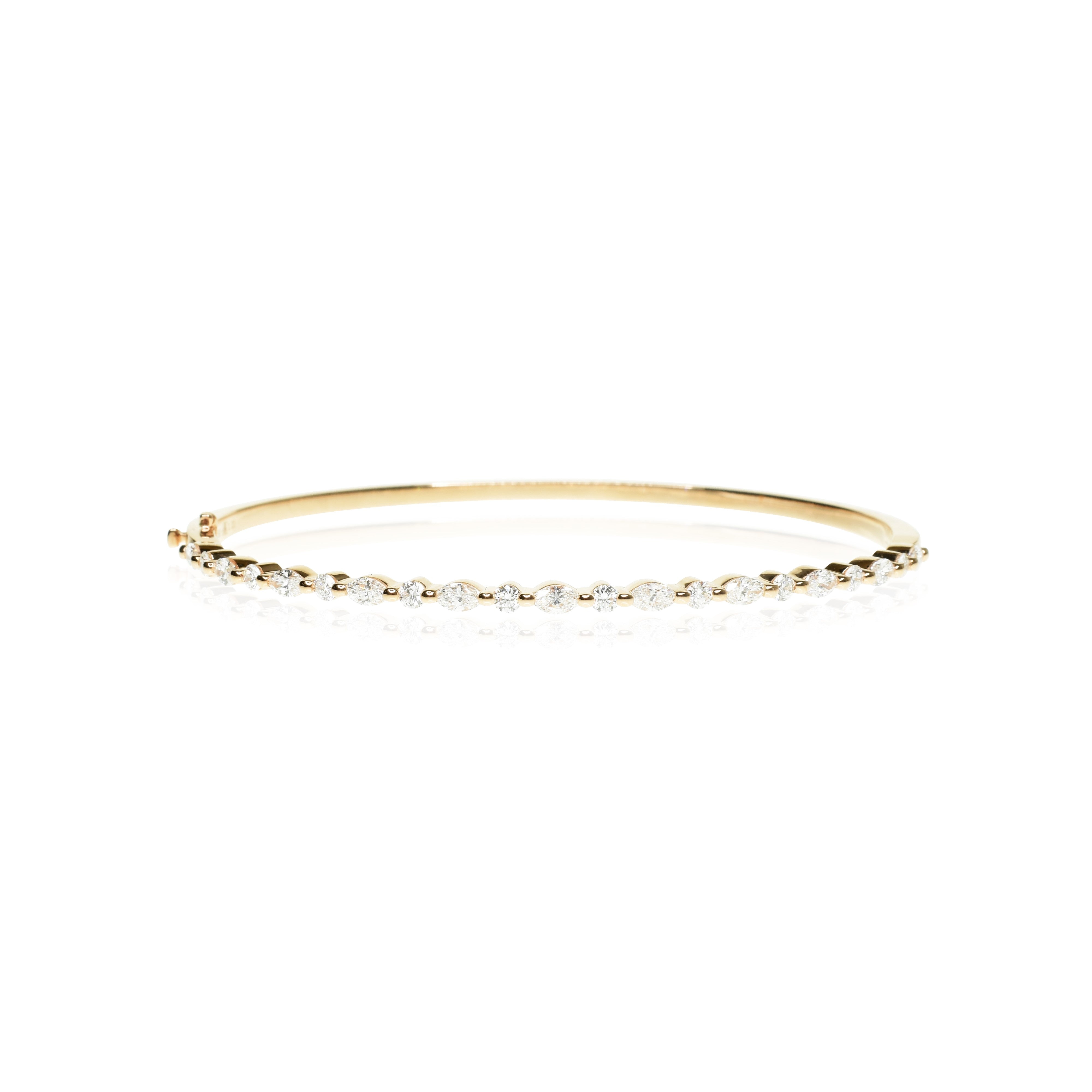 Marquise and Round Diamond Bangle