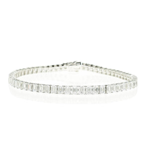 Emerald Cut Tennis Bracelet with 0.15ct Diamonds