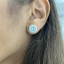 Asscher Cut Aquamarine Earrings