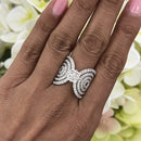 Concentric Circle Ring with Pie Cut Diamonds
