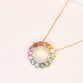 Rainbow sapphire with diamonds pendant