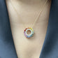 Rainbow sapphire with diamonds pendant