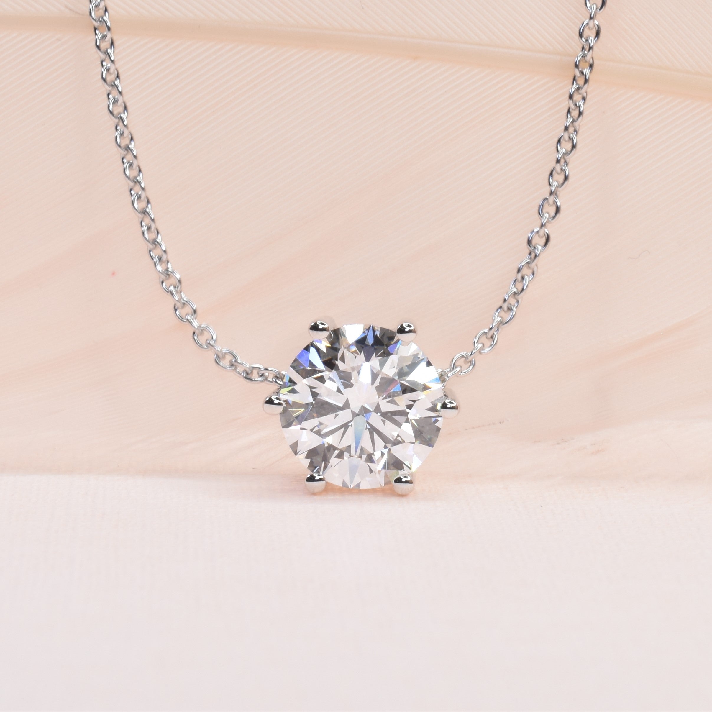 Lab Grown Diamond Necklace with 2.5ct Solitaire Pendant