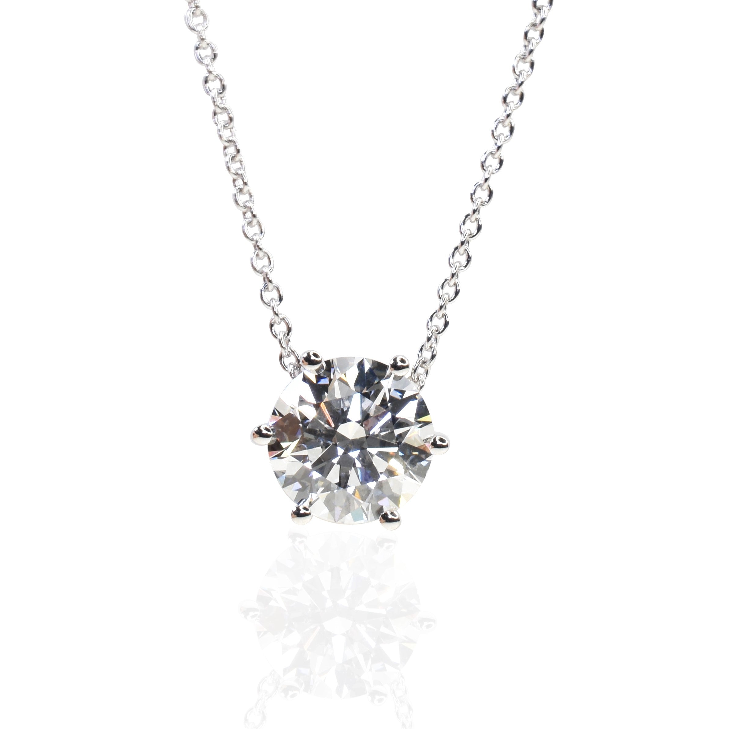 Lab Grown Diamond Necklace with 2.5ct Solitaire Pendant