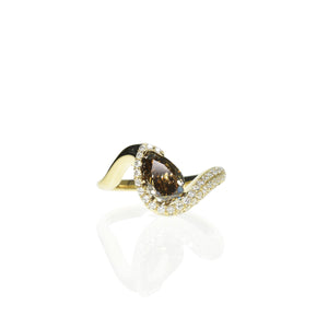 Swirl Pear Shaped Diamond Ring