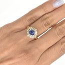 Sapphire and Diamond Floral Ring
