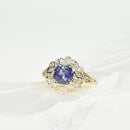 Sapphire and Diamond Floral Ring