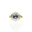 Sapphire and Diamond Floral Ring