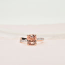Padparadscha Ring with Classic Diamond Pavé Setting