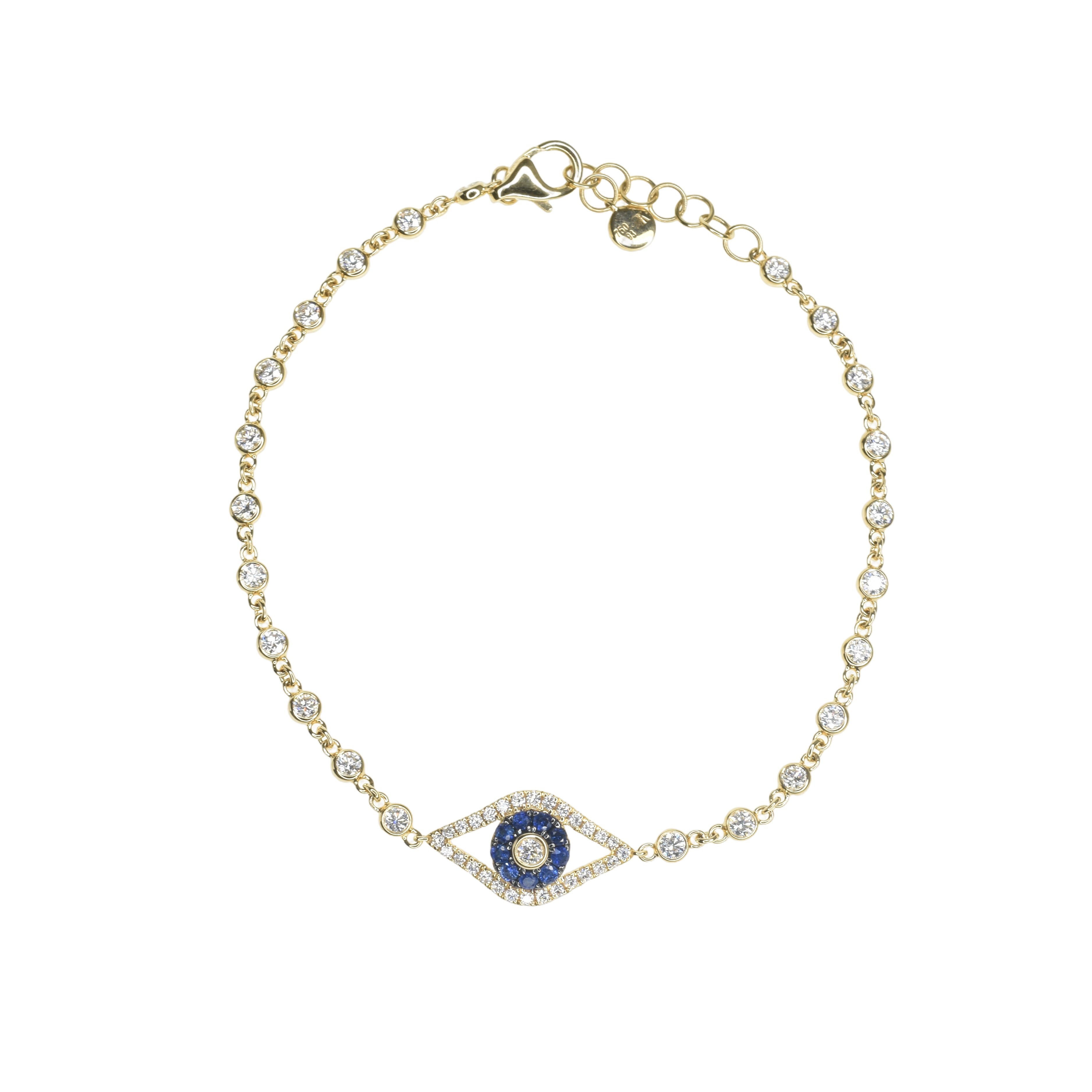 Diamond & Sapphire Evil eye Bracelet