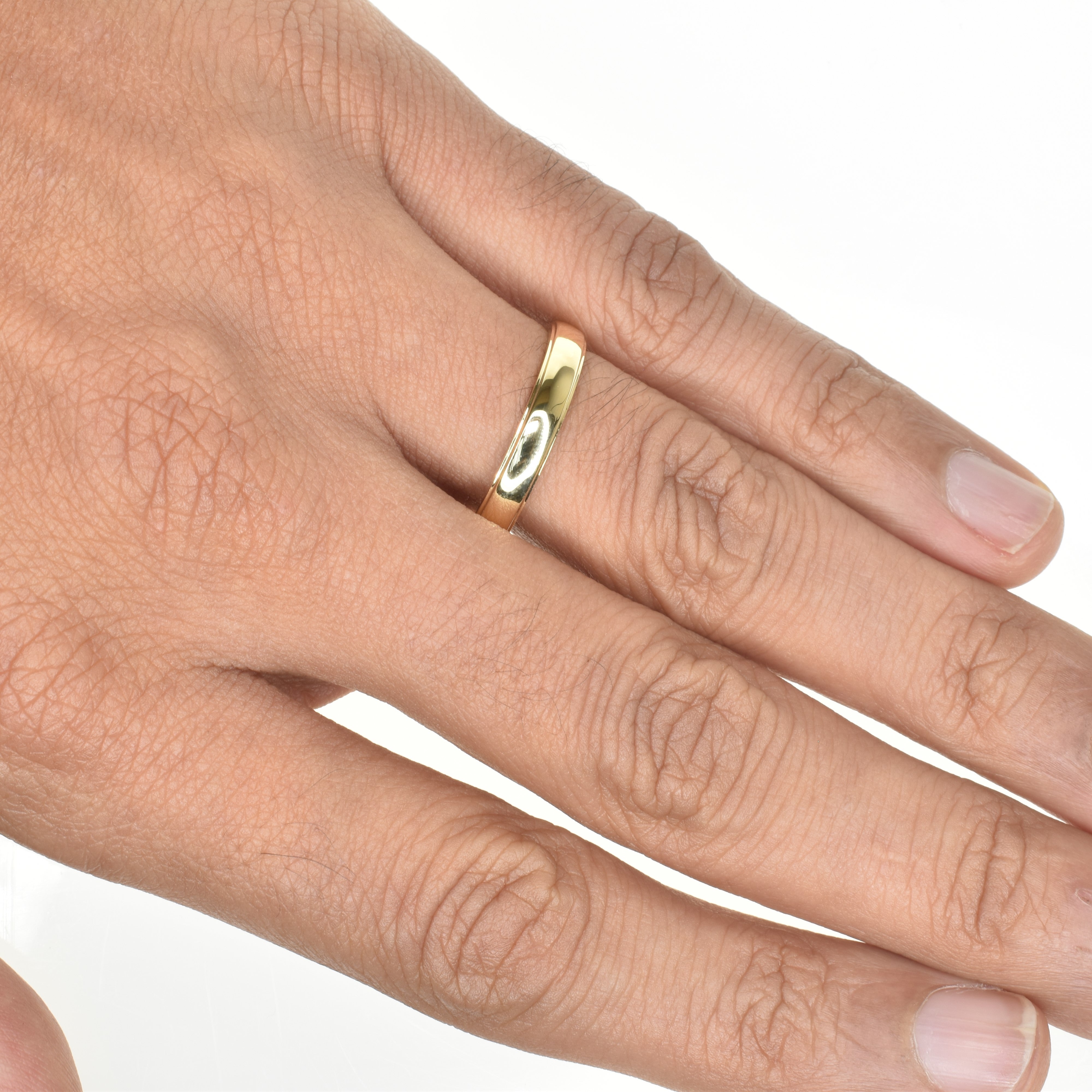 Classic Mens Band with Step Edges 3.5mm Wide