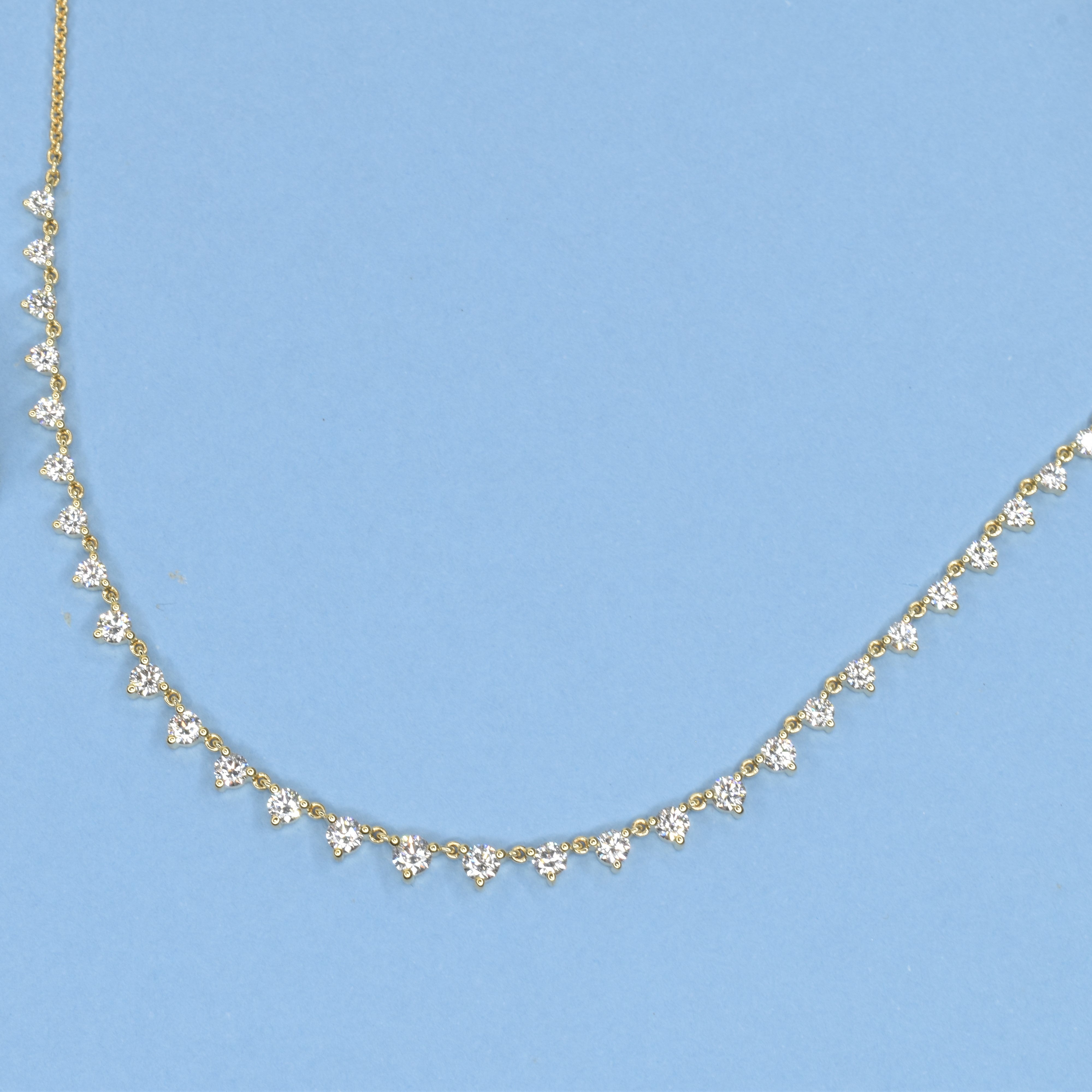 3 Prong Diamond Necklace