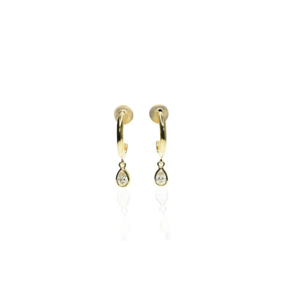 Classic Gold Hoops with Pear Drops