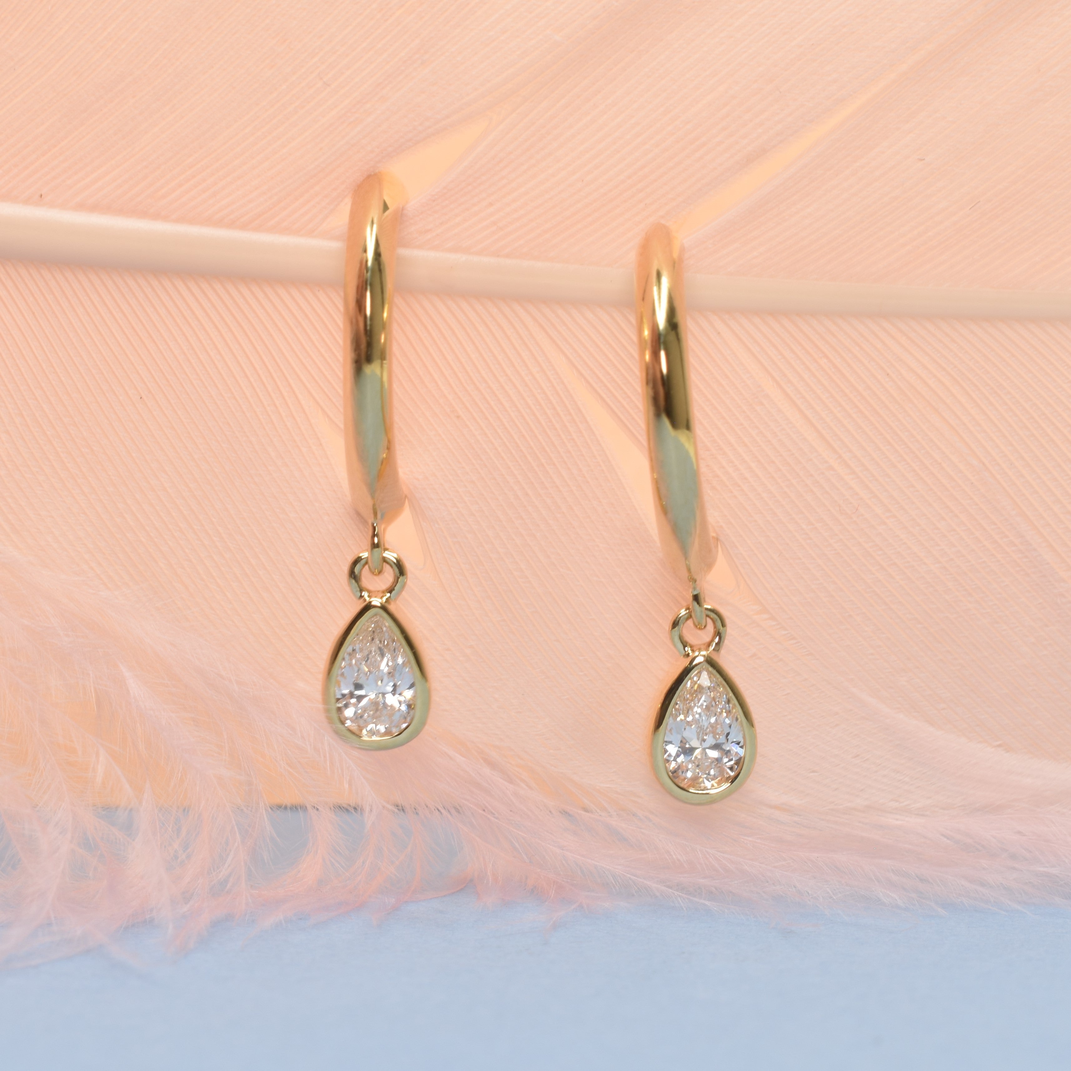 Classic Gold Hoops with Pear Drops