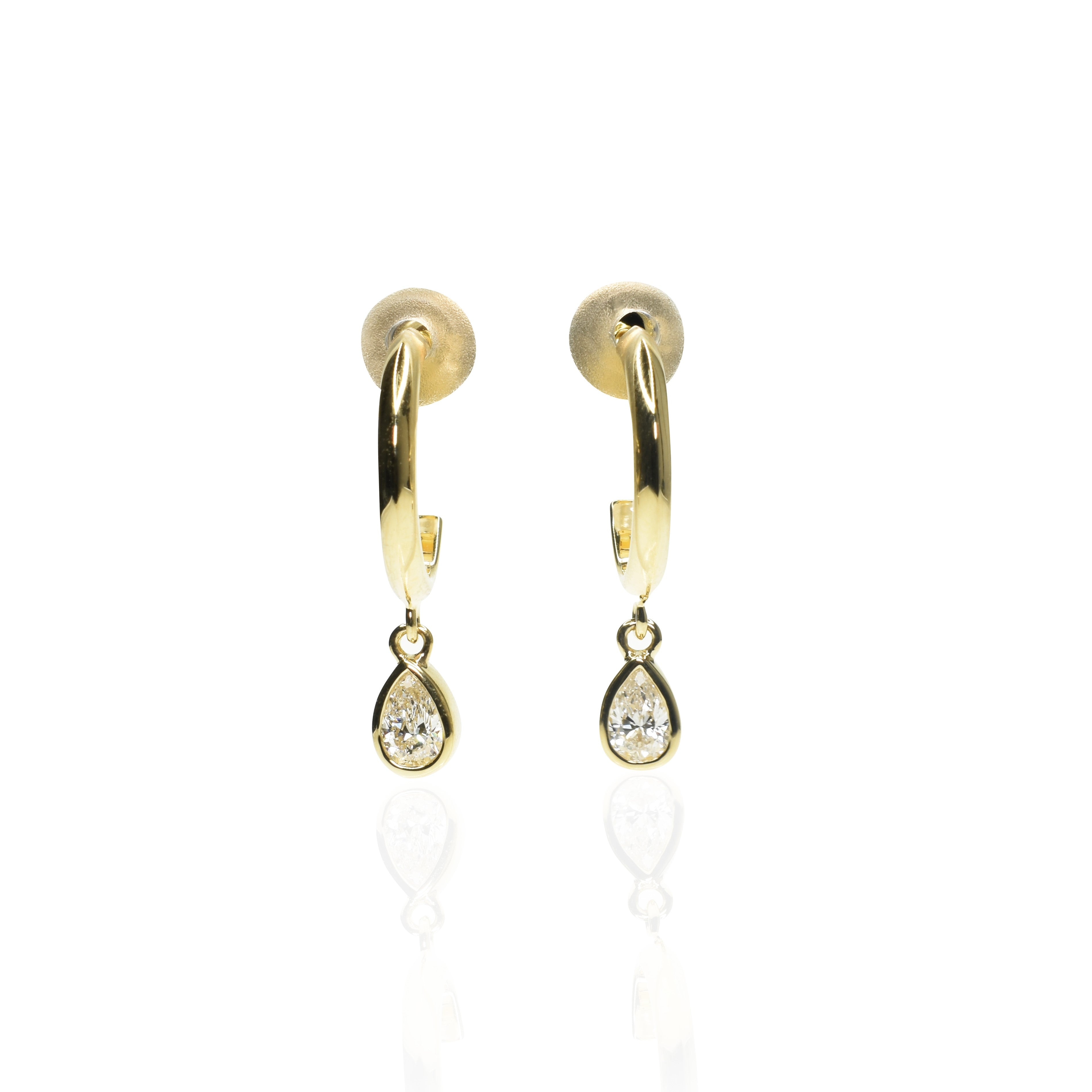 Classic Gold Hoops with Pear Drops