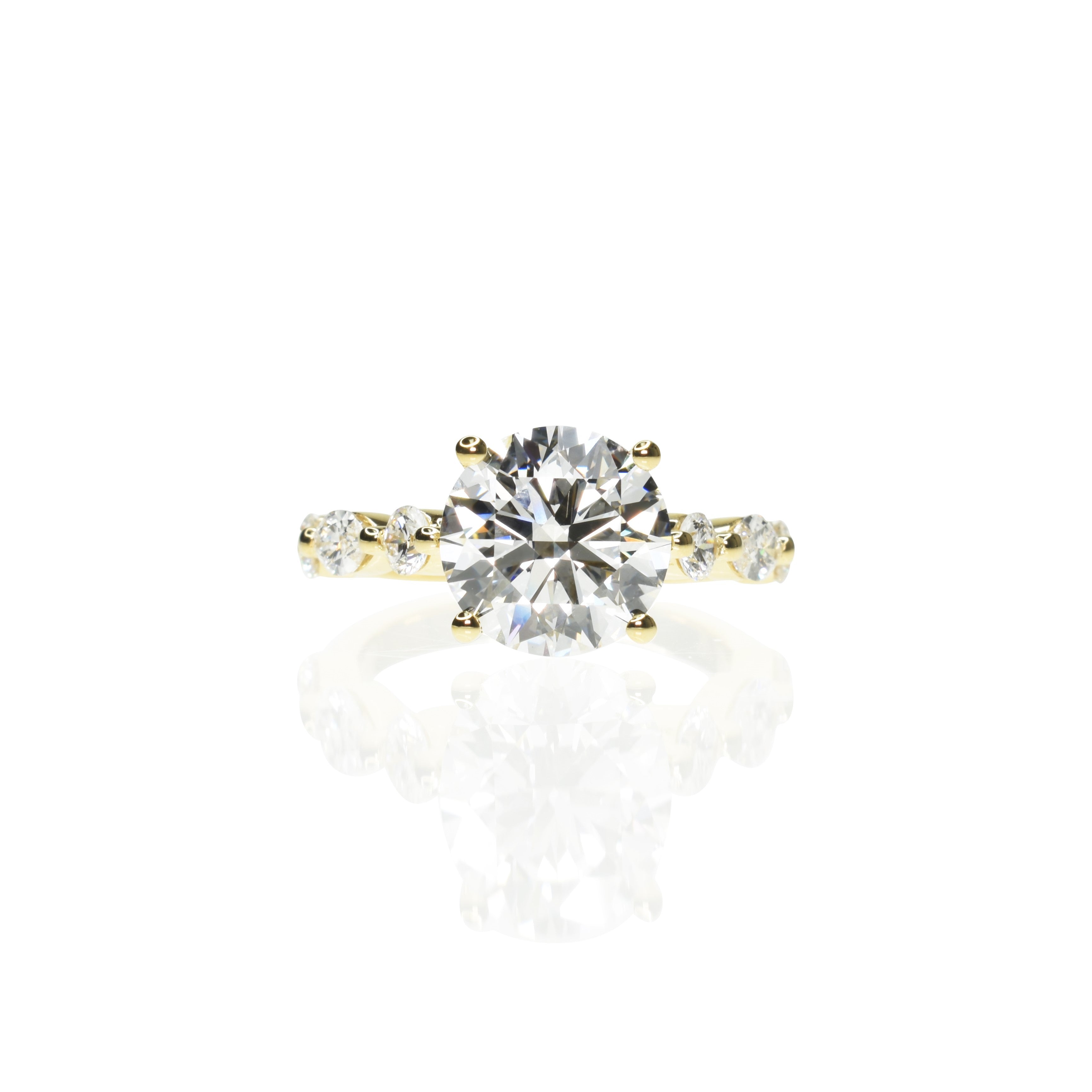 3ct Lab Grown Diamond Ring with marquise and round diamond band