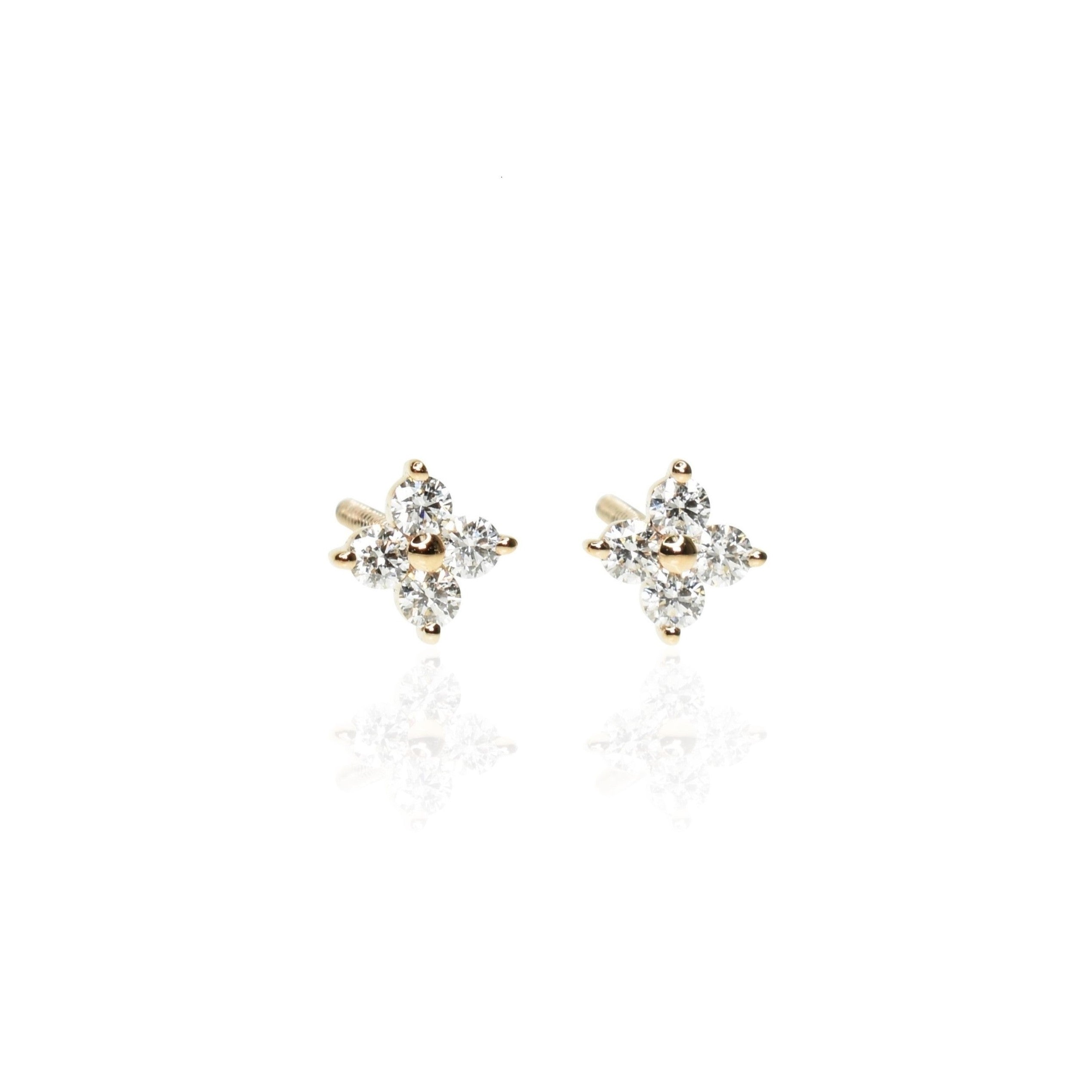 Baby Clover Earrings with Screw Backing