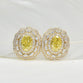 3.5ct Yellow Oval Lab Grown Diamond Art Deco Earrings