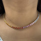 Rainbow Sapphire Tennis Necklace