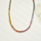 Rainbow Sapphire Tennis Necklace